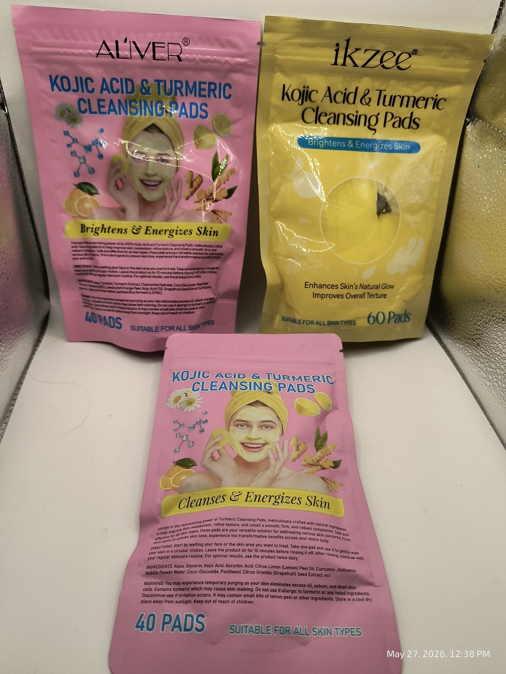 Kojic Acid & Turmeric Cleansing Pads 140 Total Skincare Cleanse Energize Skin